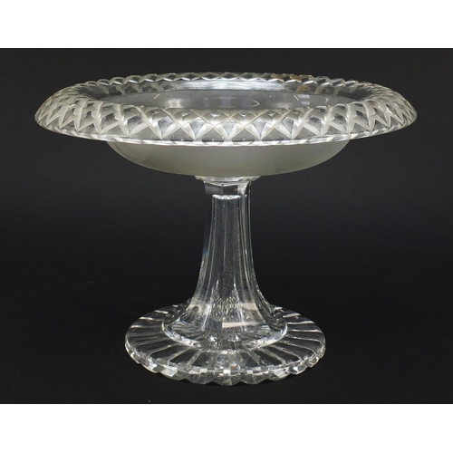 513 - 19th century cut glass comport, possibly Irish, 20.5cm high x 28cm in diameter