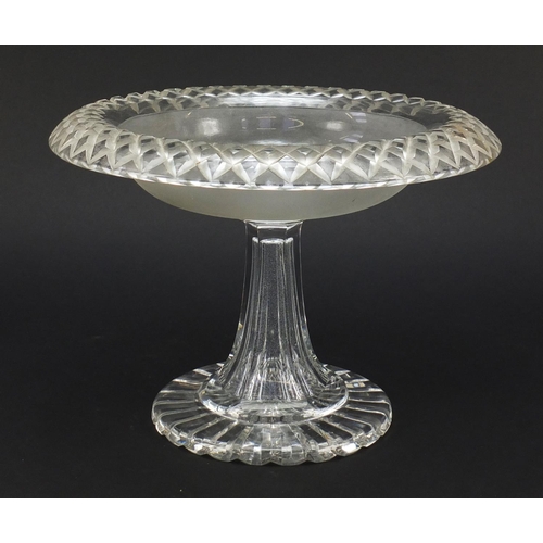 513 - 19th century cut glass comport, possibly Irish, 20.5cm high x 28cm in diameter