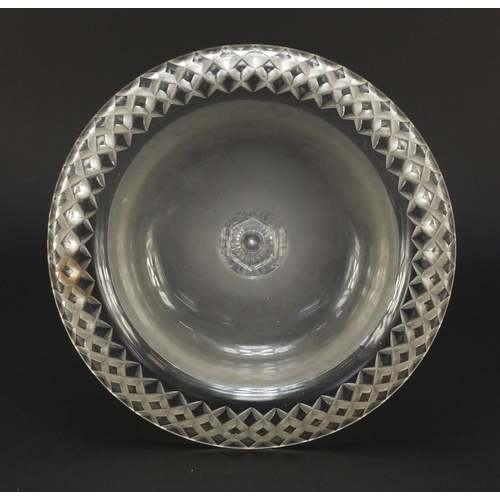 513 - 19th century cut glass comport, possibly Irish, 20.5cm high x 28cm in diameter