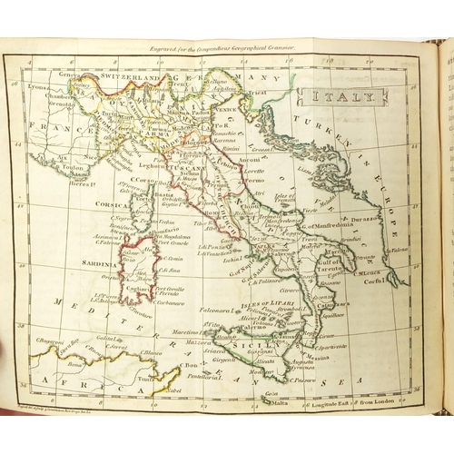 613 - Seven antiquarian hardback books, six with pull out maps/plates comprising Guy's Geographia Antiqua:... 