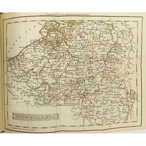 613 - Seven antiquarian hardback books, six with pull out maps/plates comprising Guy's Geographia Antiqua:... 