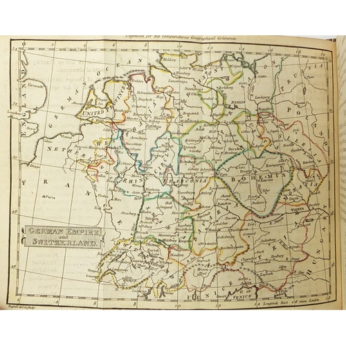 613 - Seven antiquarian hardback books, six with pull out maps/plates comprising Guy's Geographia Antiqua:... 