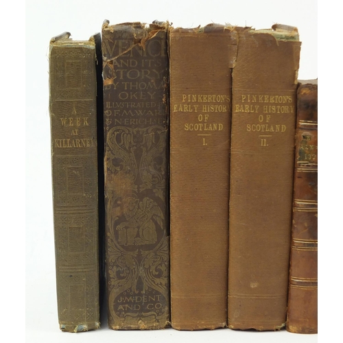 655 - Antique and later hardback books comprising Cary's New Itinerary or An Accurate Delineation of the G... 