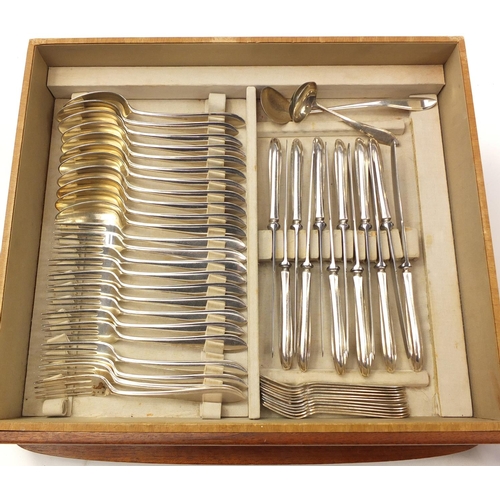 873 - 1950's Dutch twenty four place canteen of silver plated cutlery, the canteen 29cm H x 43cm W x 38cm ... 