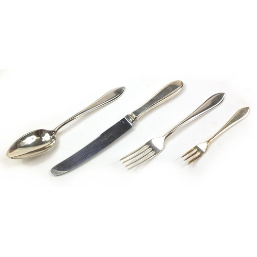 873 - 1950's Dutch twenty four place canteen of silver plated cutlery, the canteen 29cm H x 43cm W x 38cm ... 