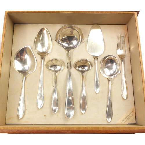 873 - 1950's Dutch twenty four place canteen of silver plated cutlery, the canteen 29cm H x 43cm W x 38cm ... 