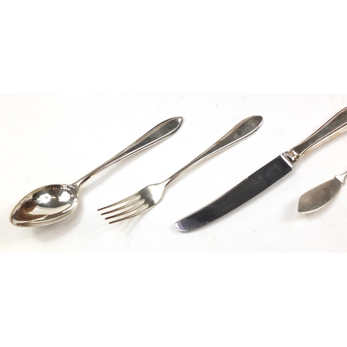 873 - 1950's Dutch twenty four place canteen of silver plated cutlery, the canteen 29cm H x 43cm W x 38cm ... 