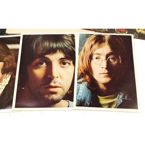 1463 - The Beatles vinyl LP's including White album with four photographs numbered 0509649, Rubber Soul, He... 