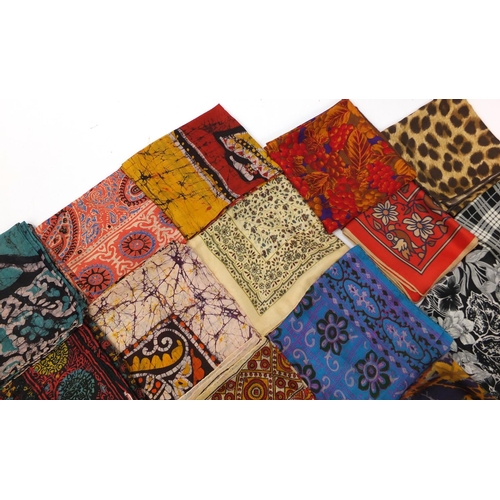 1378 - Vintage silk scarves including Indian examples