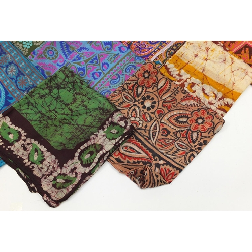 1378 - Vintage silk scarves including Indian examples