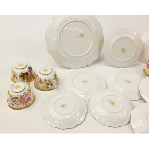 432 - Hammersley Queen Anne six place tea service comprising teapot, six trios, sandwich plate, sugar bowl... 