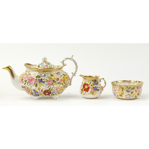 432 - Hammersley Queen Anne six place tea service comprising teapot, six trios, sandwich plate, sugar bowl... 