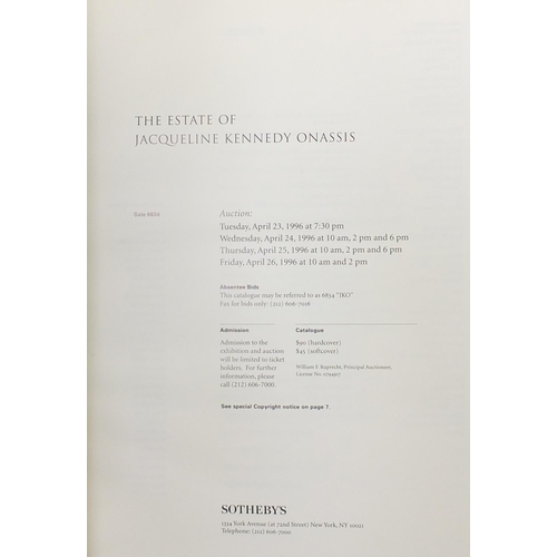 1274 - Sotheby's auction catalogue of the estate of Jacqueline Kennedy Onassis, April 23rd-26th 1996