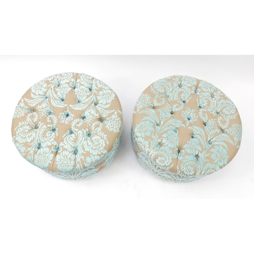 1608 - Two contemporary Italian footstools by Pigoli, each 44cm high x 65cm in diameter