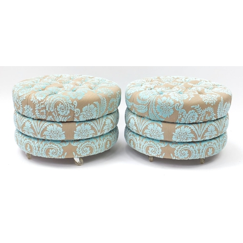 1608 - Two contemporary Italian footstools by Pigoli, each 44cm high x 65cm in diameter