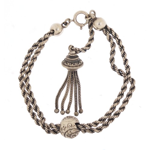 1106 - Victorian silver watch chain, 26.5cm in length, 13.2g