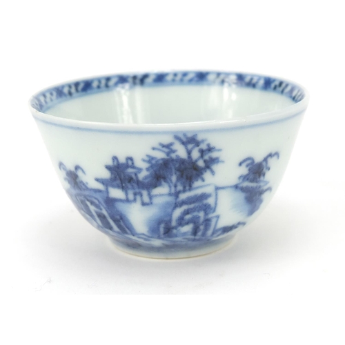 631 - Chinese blue and white porcelain tea bowl with saucer from the Nanking cargo, one with Christies 510... 