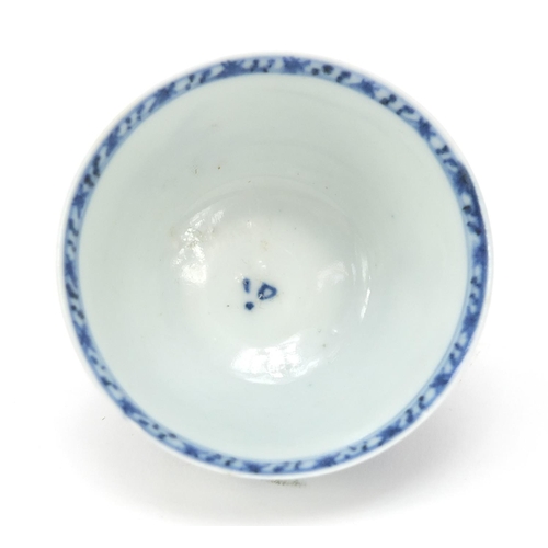 631 - Chinese blue and white porcelain tea bowl with saucer from the Nanking cargo, one with Christies 510... 