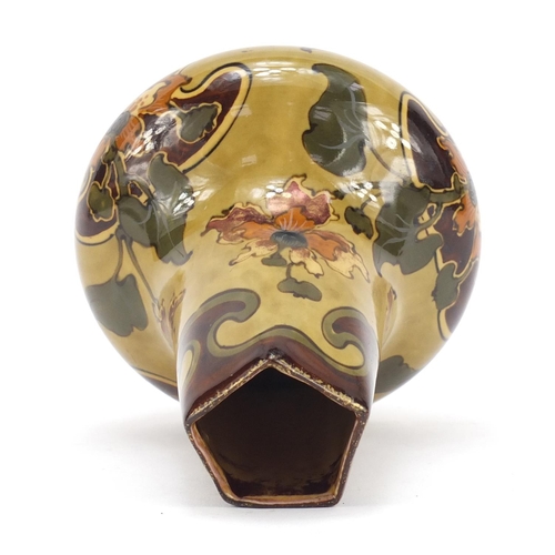 578 - Art Nouveau Vienna pottery vase, hand painted in the pergamon pattern, numbered 5615, 15cm high