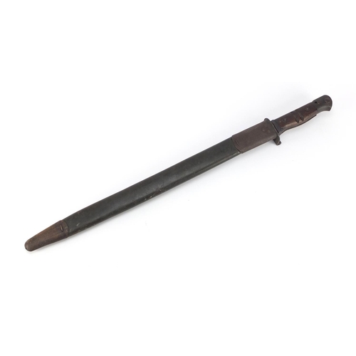 683 - US military interest Remington M1917 bayonet with scabbard, impressed marks to the blade, 58cm in le... 