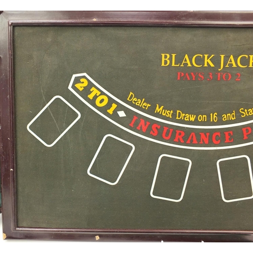 1557 - Blackjack poker set with chips, 78cm wide