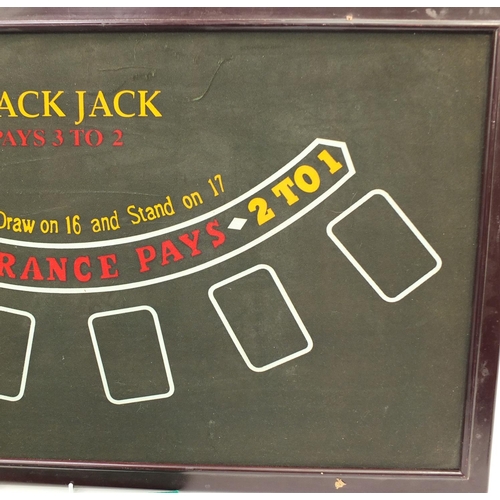 1557 - Blackjack poker set with chips, 78cm wide