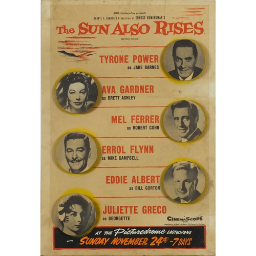 1387 - ** WITHDRAWN ** Four vintage advertising film boards including The Sun Also Rises, each 81.5cm x 55.... 