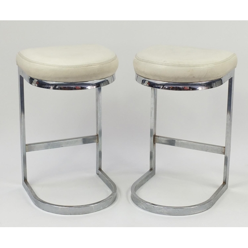 1624 - Pair of 1970's Dillingham MFG chrome stools, each 74cm high