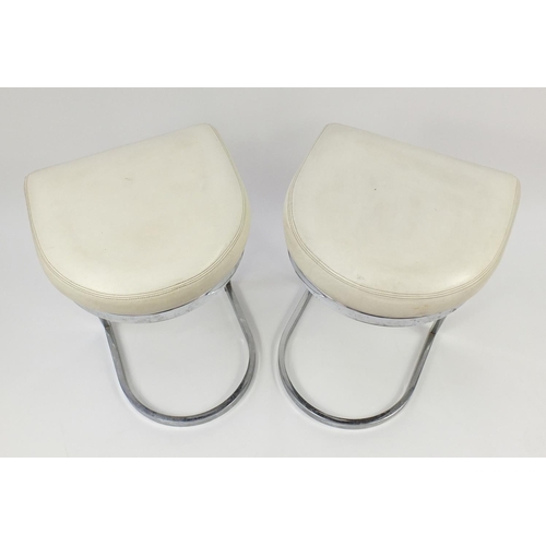 1624 - Pair of 1970's Dillingham MFG chrome stools, each 74cm high