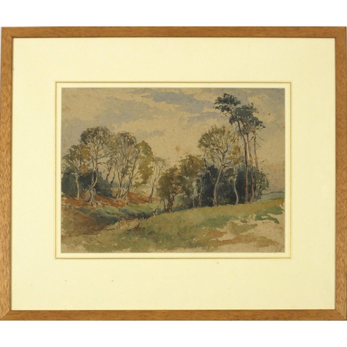 1370 - Manner of Cyril Boler - Landscape, watercolour, mounted, framed and glazed, 37cm x 28cm