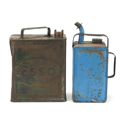 1005 - Two vintage Esso oil cans, the largest 32cm high