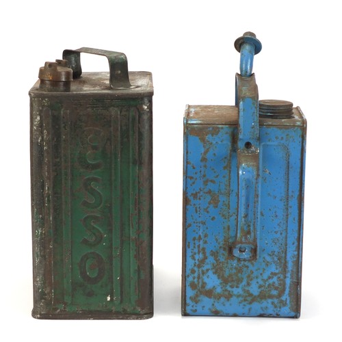 1005 - Two vintage Esso oil cans, the largest 32cm high