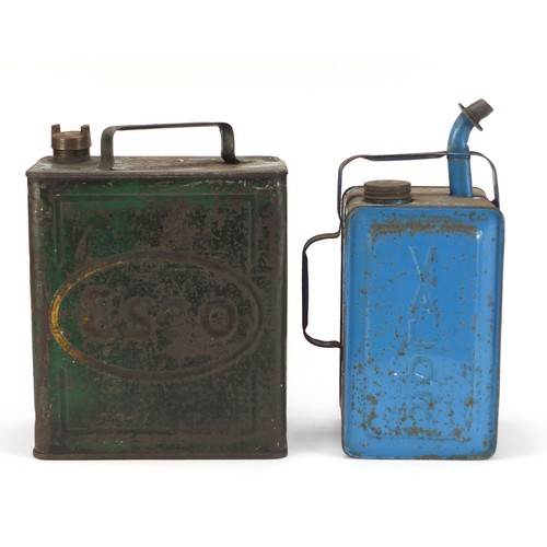 1005 - Two vintage Esso oil cans, the largest 32cm high