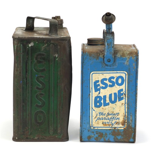 1005 - Two vintage Esso oil cans, the largest 32cm high