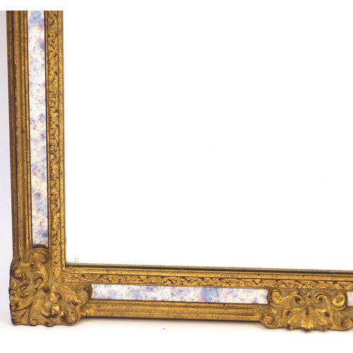 1600 - 19th century design ornate gilt framed mirror, 125.5cm  high x 67.5cm wide