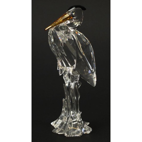 894 - Swarovski crystal heron with box, 15cm high