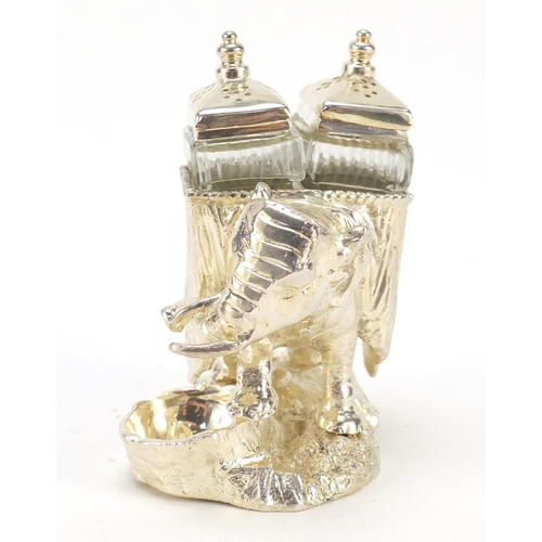 278 - Novelty silver plated cruet in the form of an elephant, 12cm high