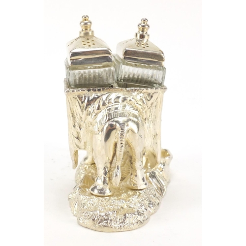 278 - Novelty silver plated cruet in the form of an elephant, 12cm high