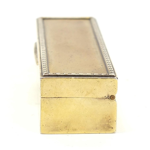 275 - Victorian silver gilt box with hinged lid, retailed by Asprey, London 1912, 10cm wide, 84.3g