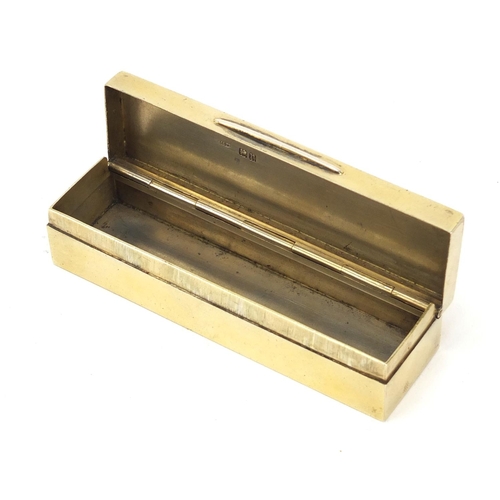 275 - Victorian silver gilt box with hinged lid, retailed by Asprey, London 1912, 10cm wide, 84.3g