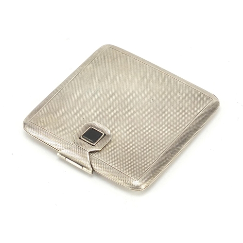 86 - Art Deco silver compact with engine turned decoration, by James Dixon & Son, Birmingham 1933, 7.7cm ... 