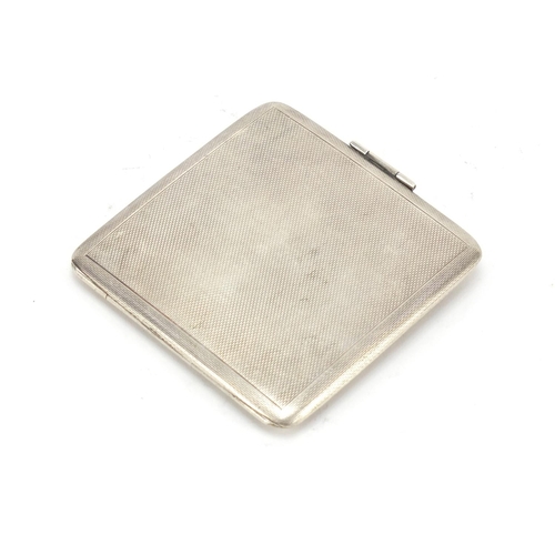 86 - Art Deco silver compact with engine turned decoration, by James Dixon & Son, Birmingham 1933, 7.7cm ... 