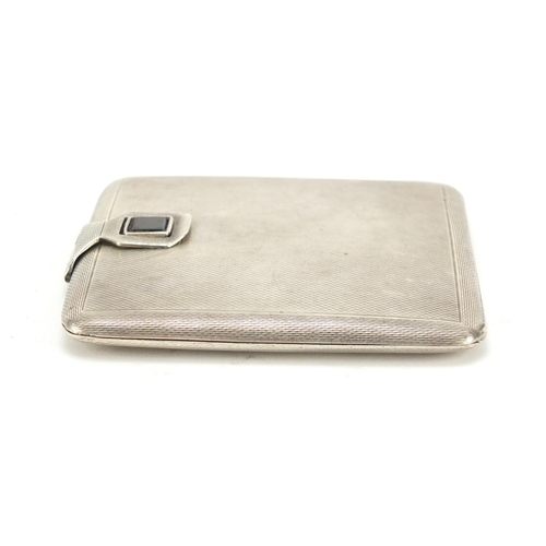 86 - Art Deco silver compact with engine turned decoration, by James Dixon & Son, Birmingham 1933, 7.7cm ... 