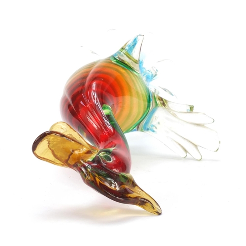 386 - Large Murano colourful glass duck, 31cm high