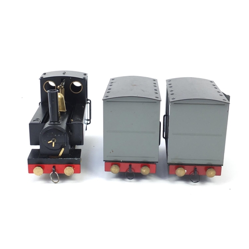 889 - Mamod tinplate steam railway train set with box