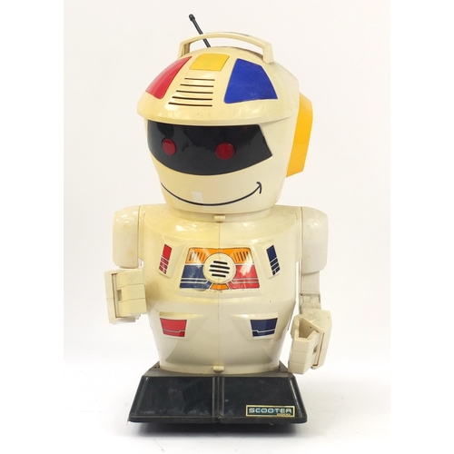 1527 - Large retro scooter 2000 remote control robot, 66cm high