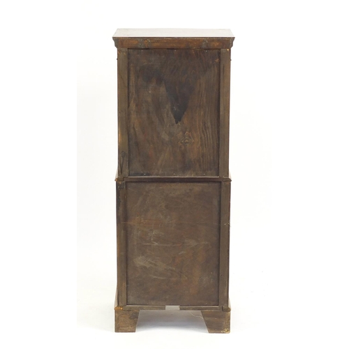 2176 - Walnut serpentine front six drawer chest, 132ch H x 52cm W x 42cm D