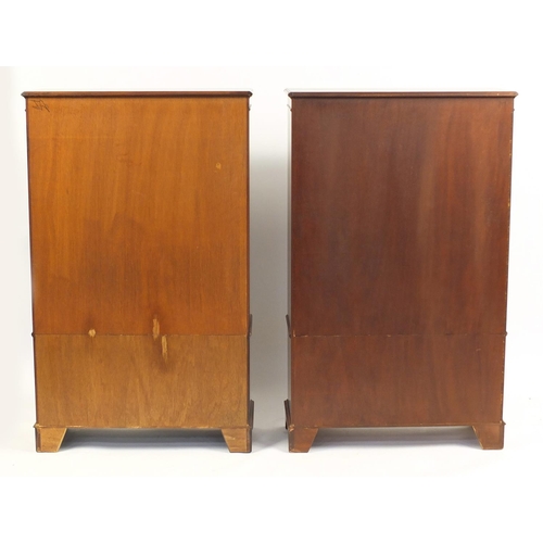 2190 - Pair of mahogany open bookcases, fitted with three adjustable shelves, 140cm H x 85cm W x 33cm D