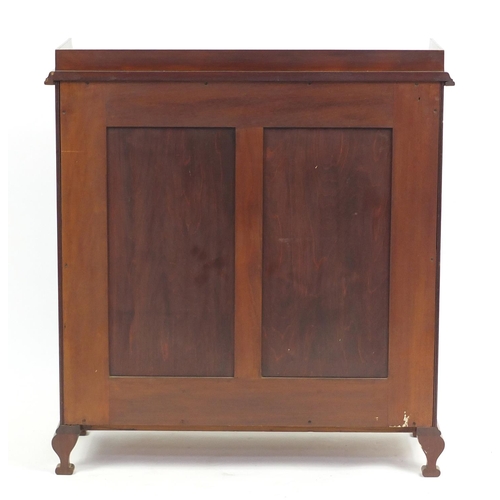 2173 - Victorian mahogany two door cupboard with glazed doors, 106cm H x 96cm W x 38cm D