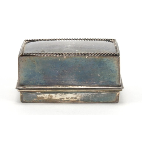 158 - Rectangular silver box and cover, by Greenwood & Watts, London 1933, 6.5cm wide, 92.7g